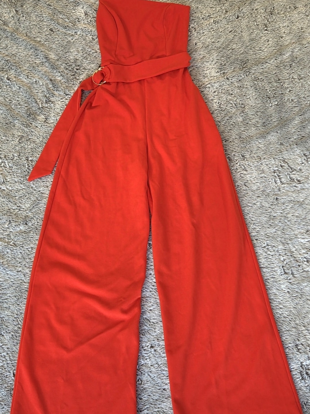 New Look Red One-Shoulder Wide-Leg Jumpsuit Size 2